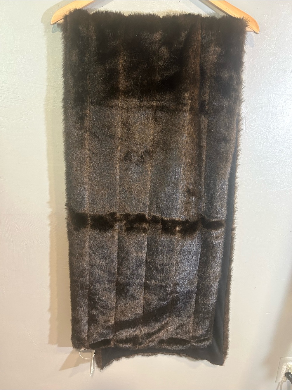 Isabella Journey Faux Fur Espresso Shawl - Rich Espresso Brown